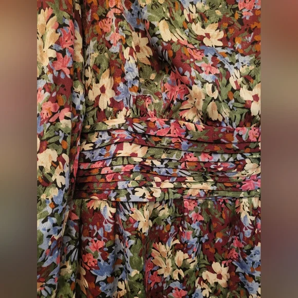 Zara Satin Floral Multicolor Dress, size S - Picture 6 of 12